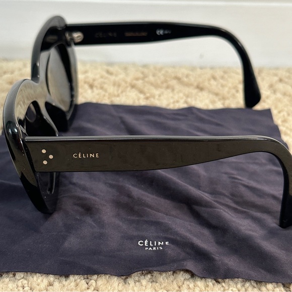 Celine DIANE CL41432 Black Chunky Sunglasses w/ case & cleaning cloth - Picture 5 of 8